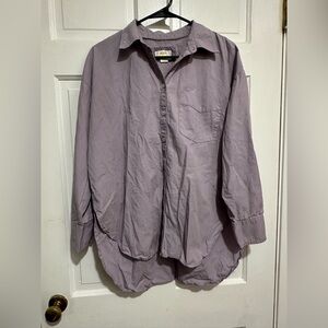 Maeve Lavender Button Down Shirt